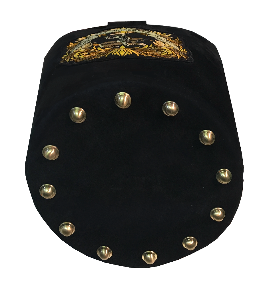 Base of the bag with the brass rivets protecting the bottom.